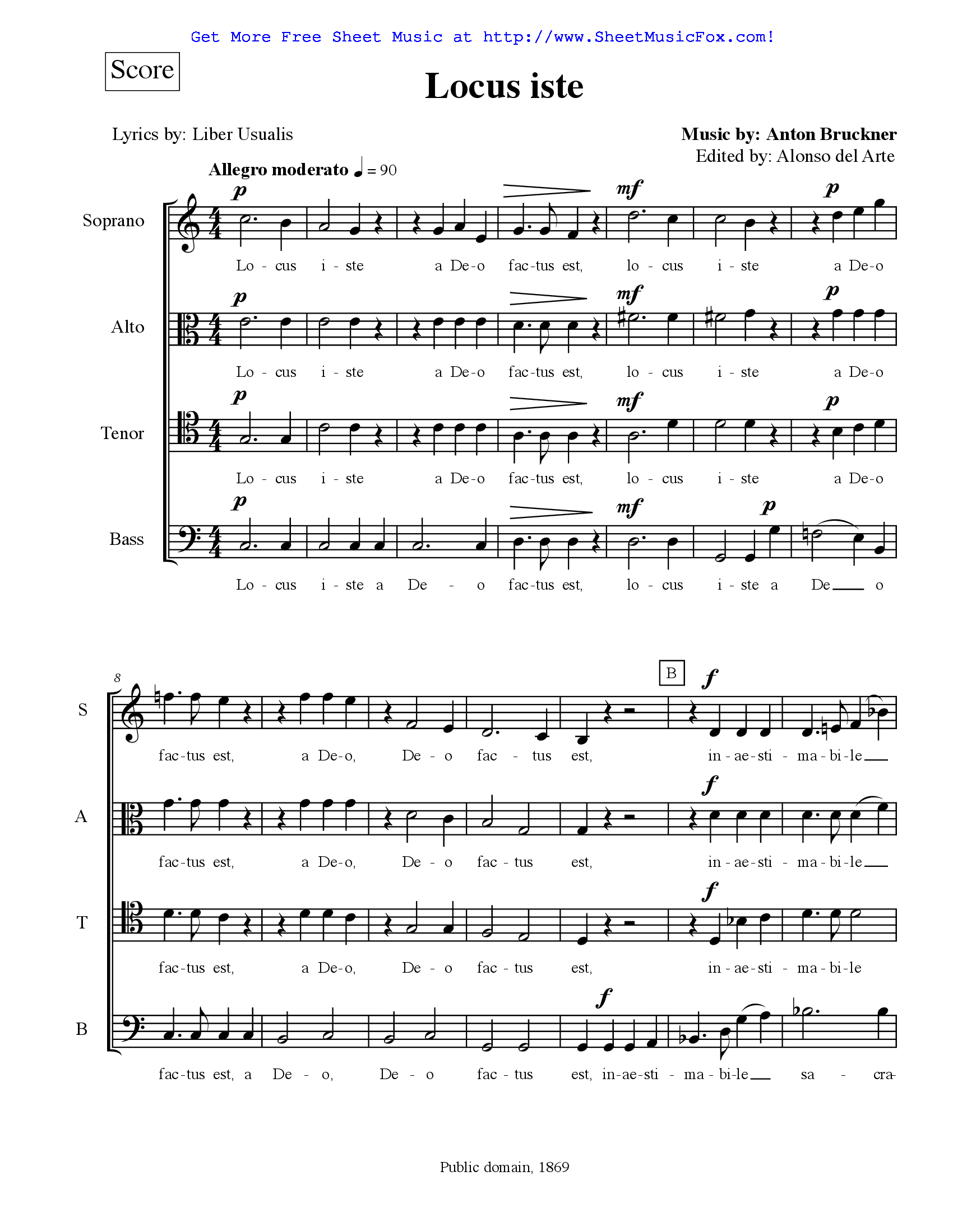 bruckner locus iste sheet music