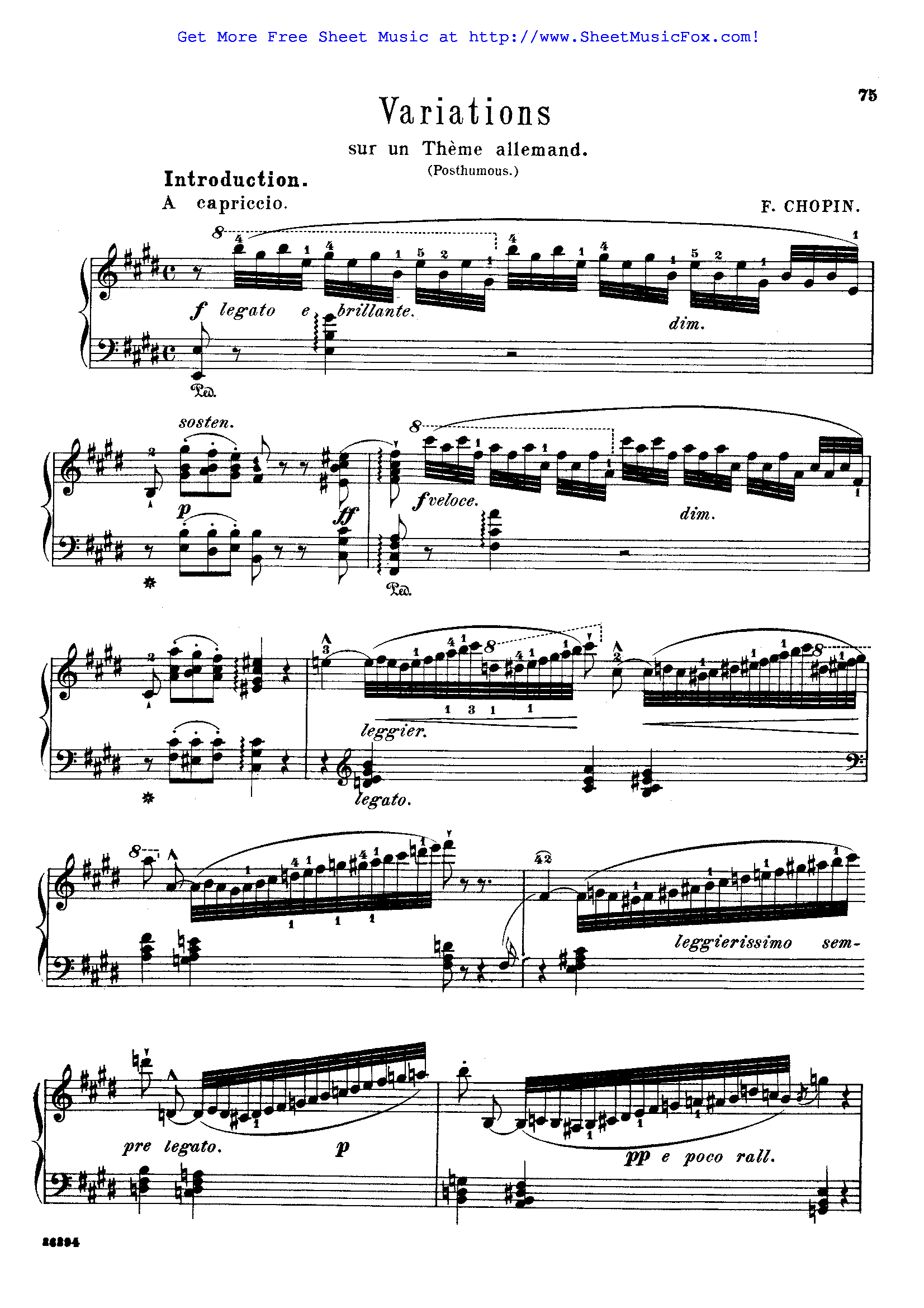 Free sheet music for Variations sur un air national allemand, B.14