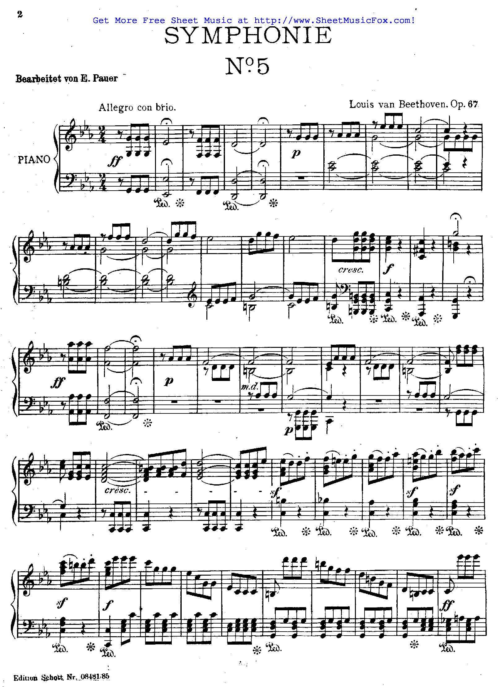 Symphony No.5, Op.67 (Beethoven, Ludwig van) sheet music.