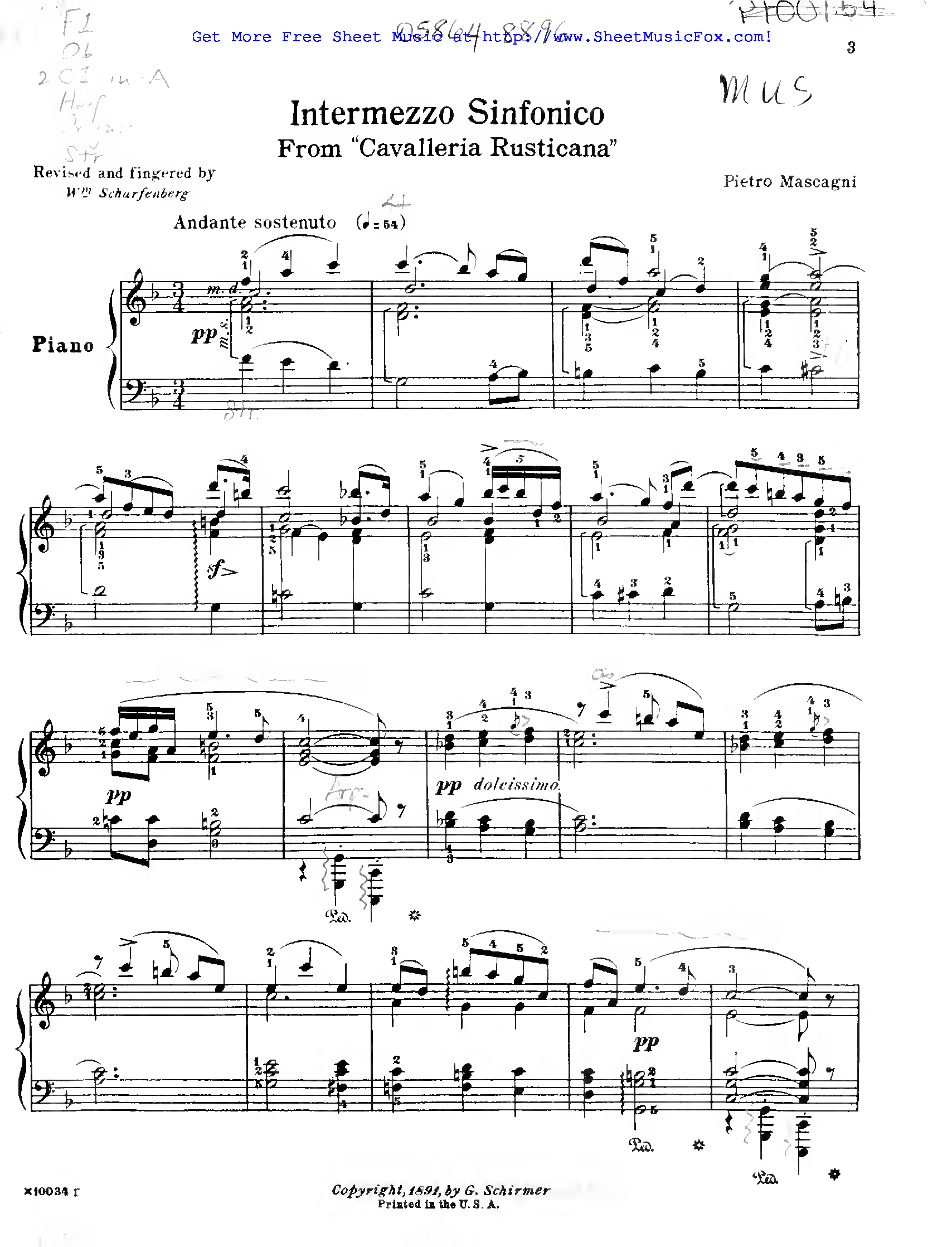 cavalleria rusticana easter hymn sheet music