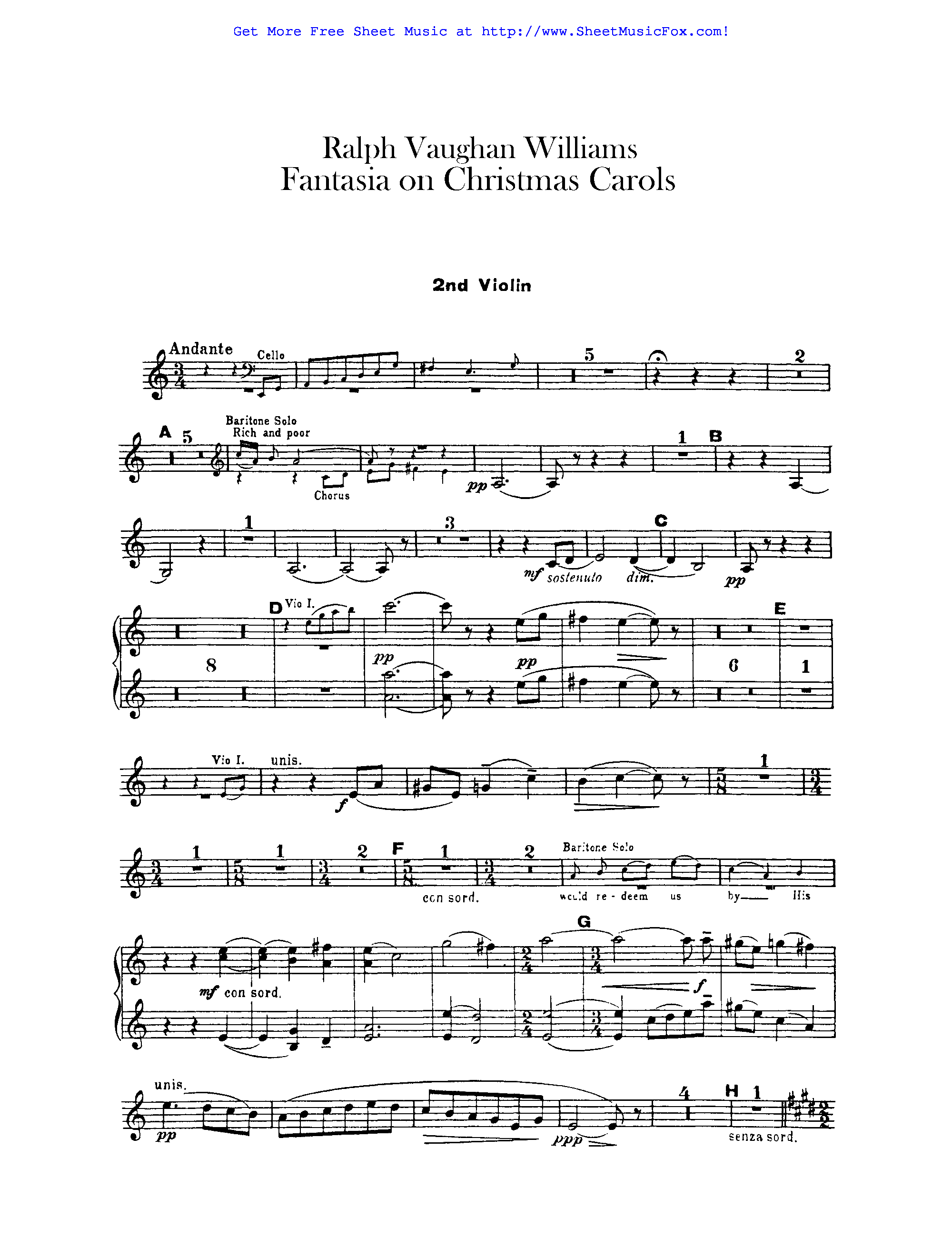 Vaughan Williams Fantasia On Christmas Carols Program Notes