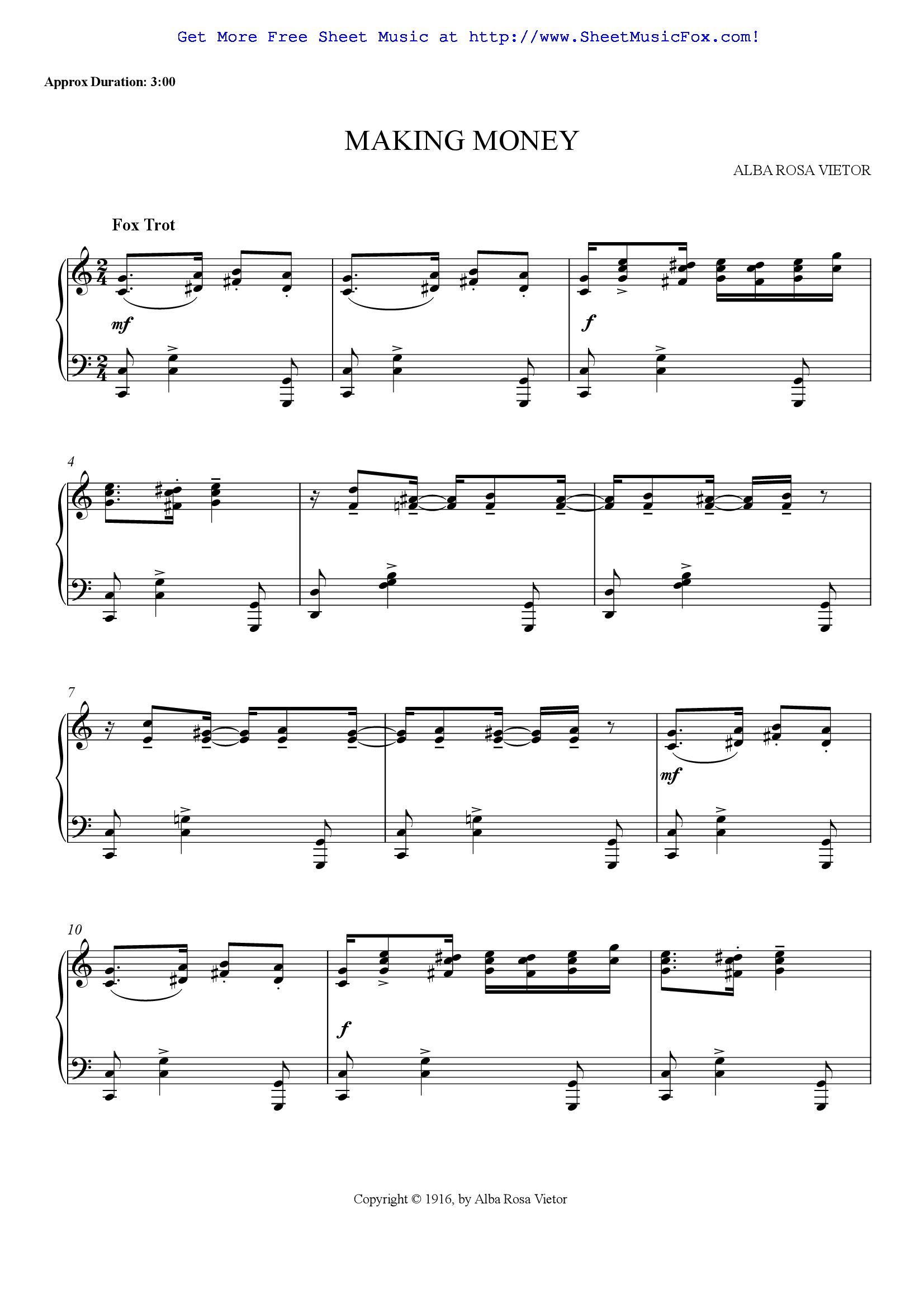 Free sheet music for Making Money (Vi\u00ebtor, Alba Rosa) by Alba Rosa Vi\u00ebtor