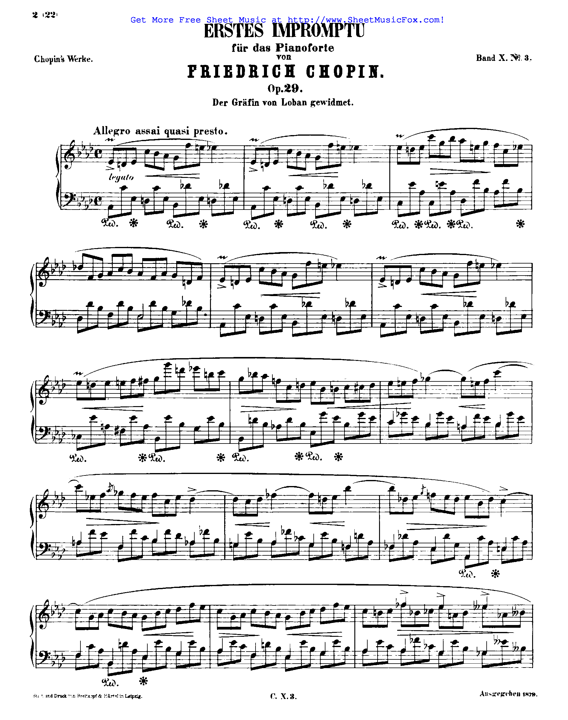 Chopin Impromptu No. 2, Op. 36: Instantly download and print sheet music Chopin