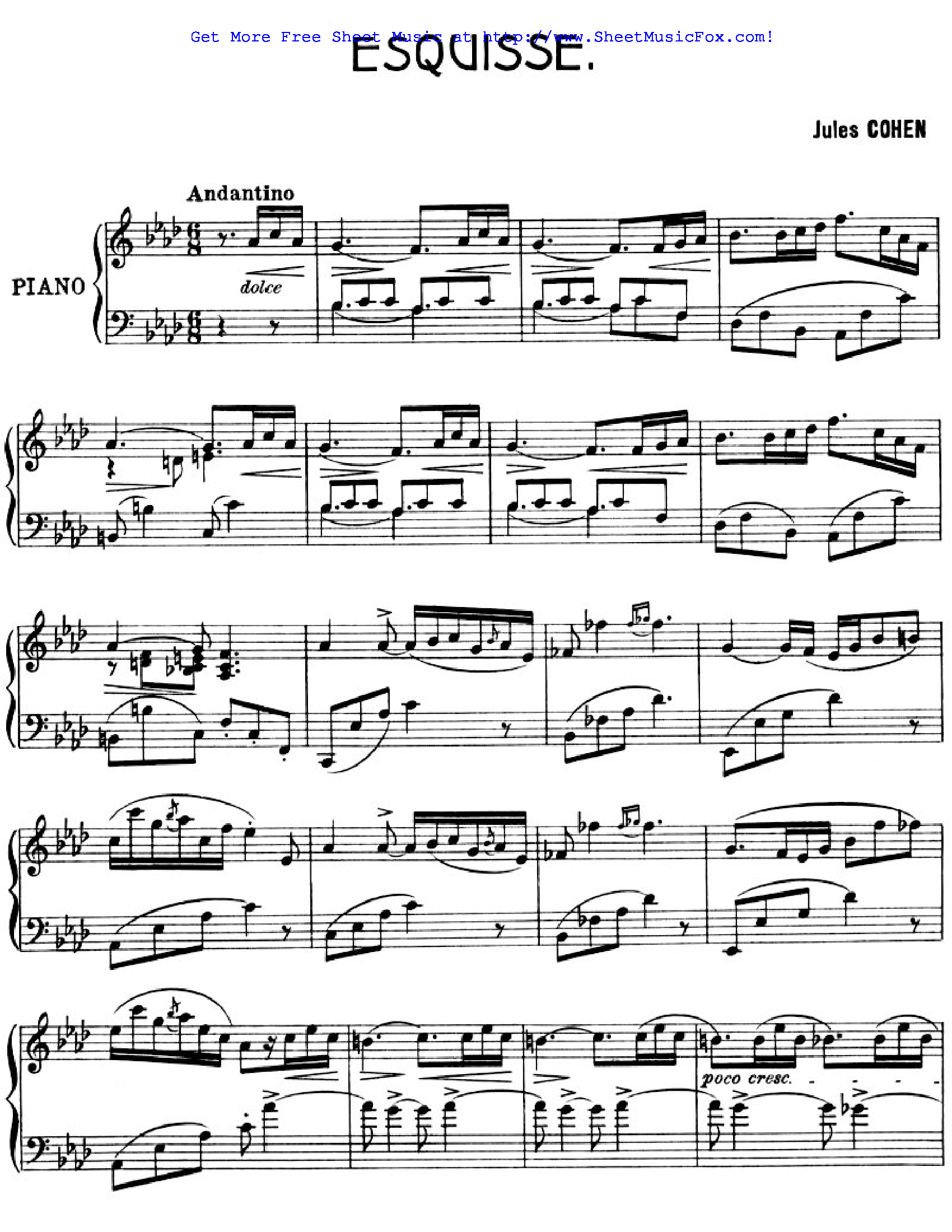 Free sheet music for Pages juvéniles (Cohen, Jules) by Jules Cohen